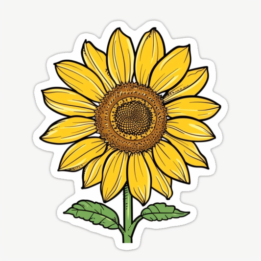 Sunflower flower majestic Expressive surreal Vinyl Decal Sticker for Car, Laptop, Tumbler and more # F023015