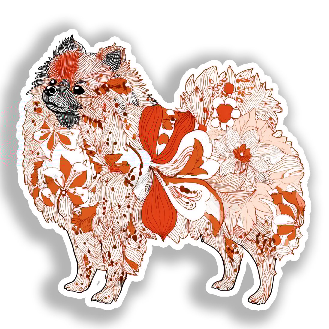 Pomeranian Dog Vinyl Decal Sticker for Car, Laptop, Tumbler and more # A017499-4" x 4"