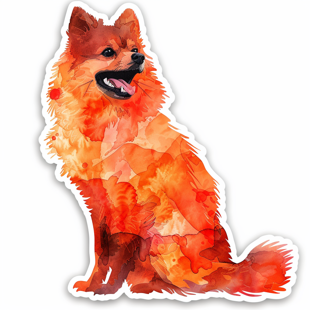 Sticker of a Pomeranian Dog majestic Expressive surreal Vinyl Decal Sticker for Car, Laptop, Tumbler and more # F013797