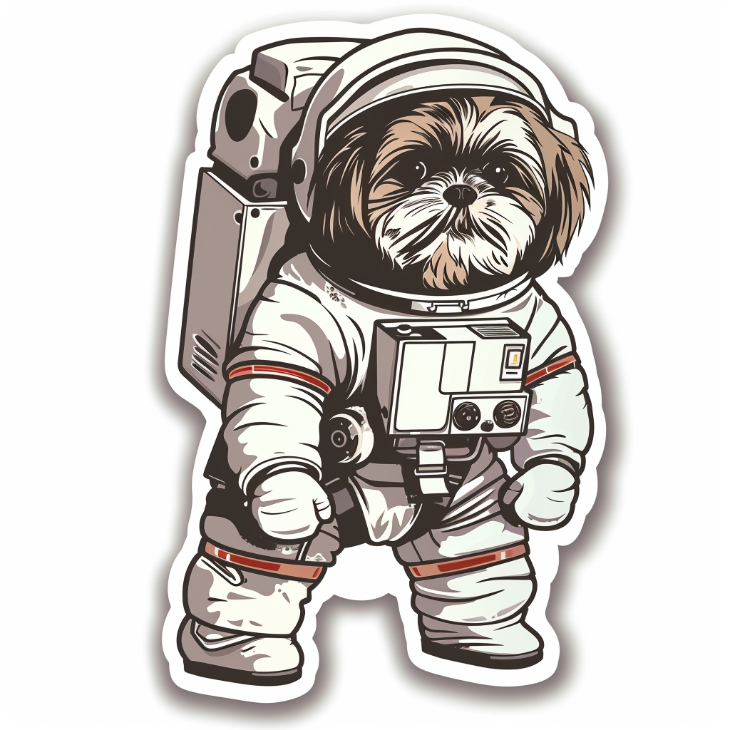 Adorable Shih Tzu Dog Expressive surreal Vinyl Decal Sticker for Car, Laptop, Tumbler and more # F018444
