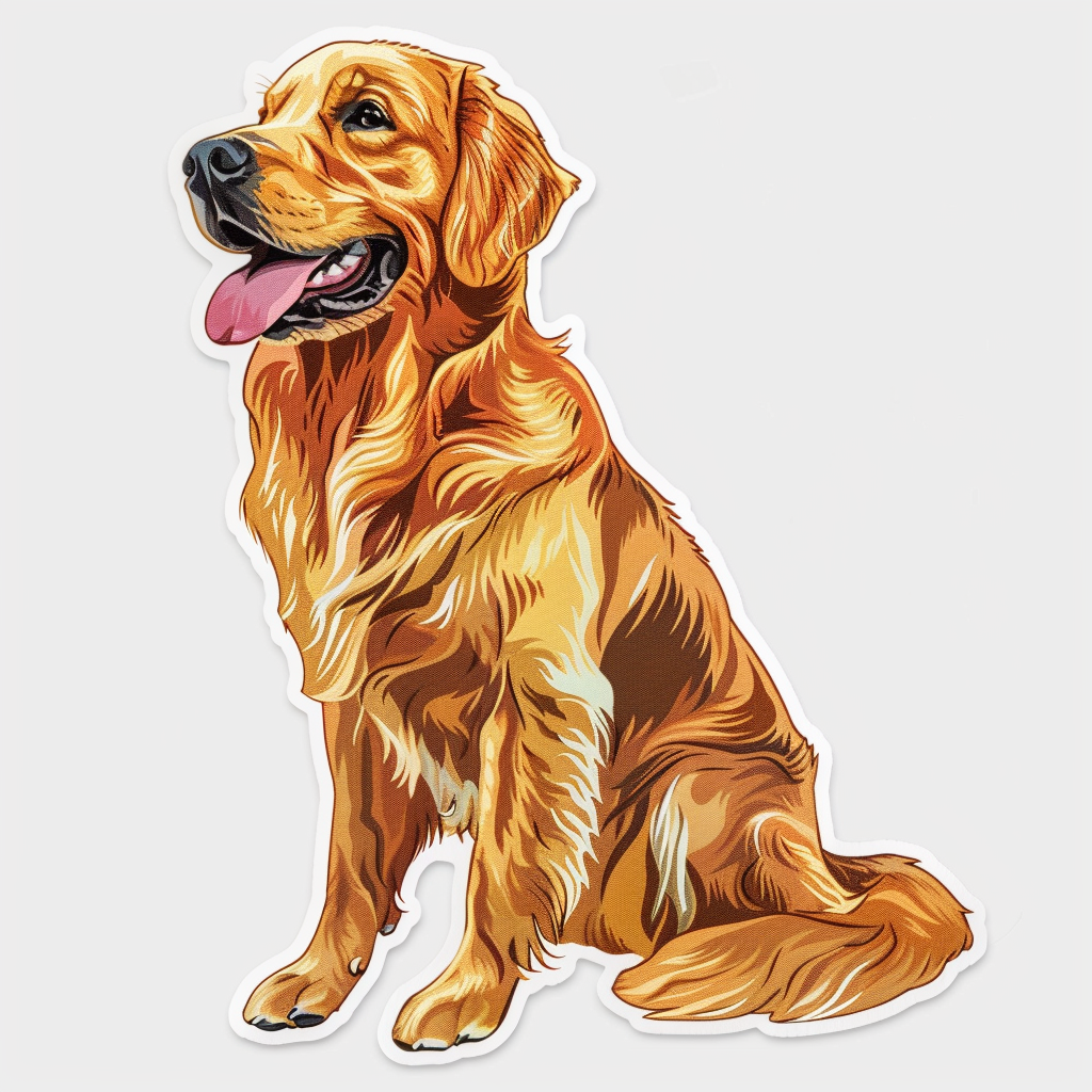 Golden Retriever Dog Vinyl Decal Sticker for Car, Laptop, Tumbler and more # F010510