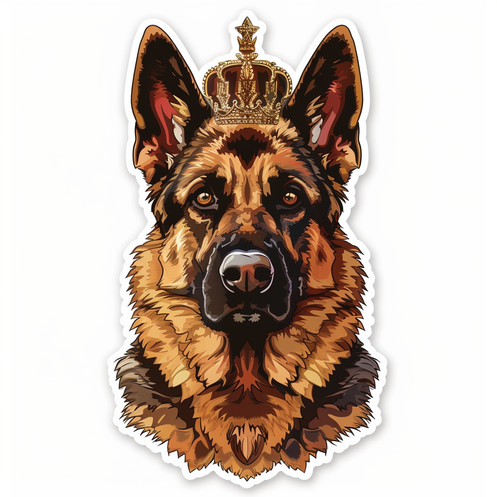 German Shepherd Dog crowned Vinyl Decal Sticker for Car, Laptop, Tumbler and more # F011469