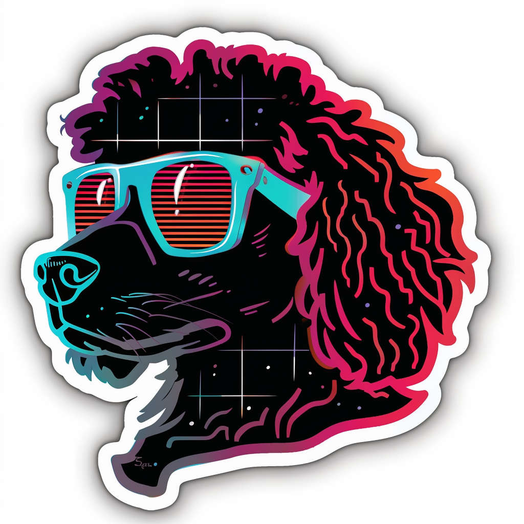 Poodle Dog cyber punk Vinyl Decal Sticker for Car, Laptop, Tumbler and more # F012595
