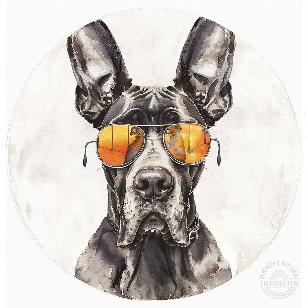 Adorable Great Dane Dog Expressive surreal Vinyl Decal Sticker for Car, Laptop, Tumbler and more # F018084