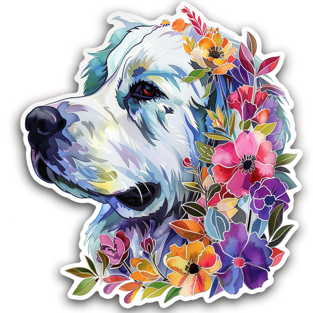 Sticker of Great Pyrenees dog  Vinyl Decal Sticker for Car, Laptop, Tumbler and more # F023589