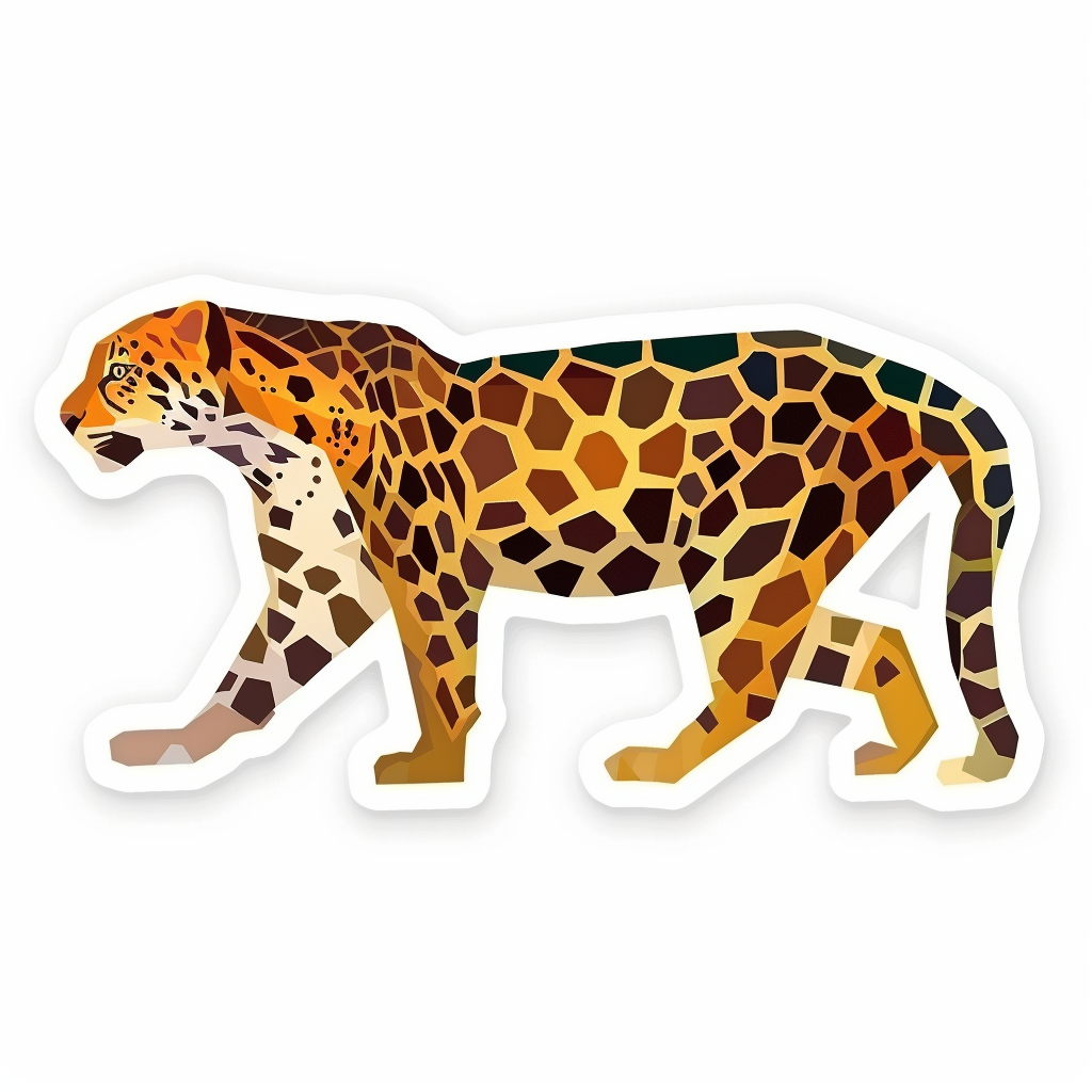 Leopard majestic Expressive surreal Vinyl Decal Sticker for Car, Laptop, Tumbler and more # F022453