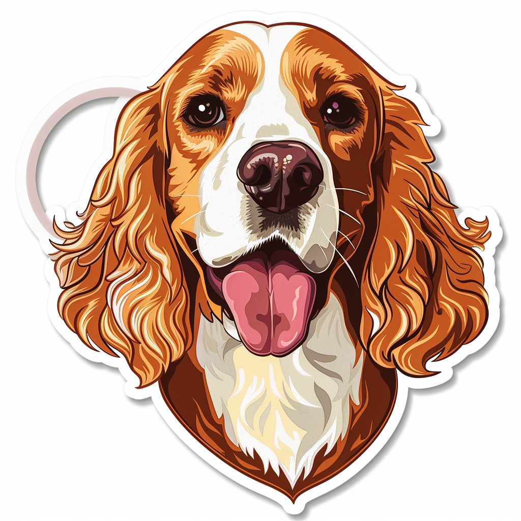 Cocker Spaniel Dog majestic Expressive surreal Vinyl Decal Sticker for Car, Laptop, Tumbler and more # F019728-4" x 4"