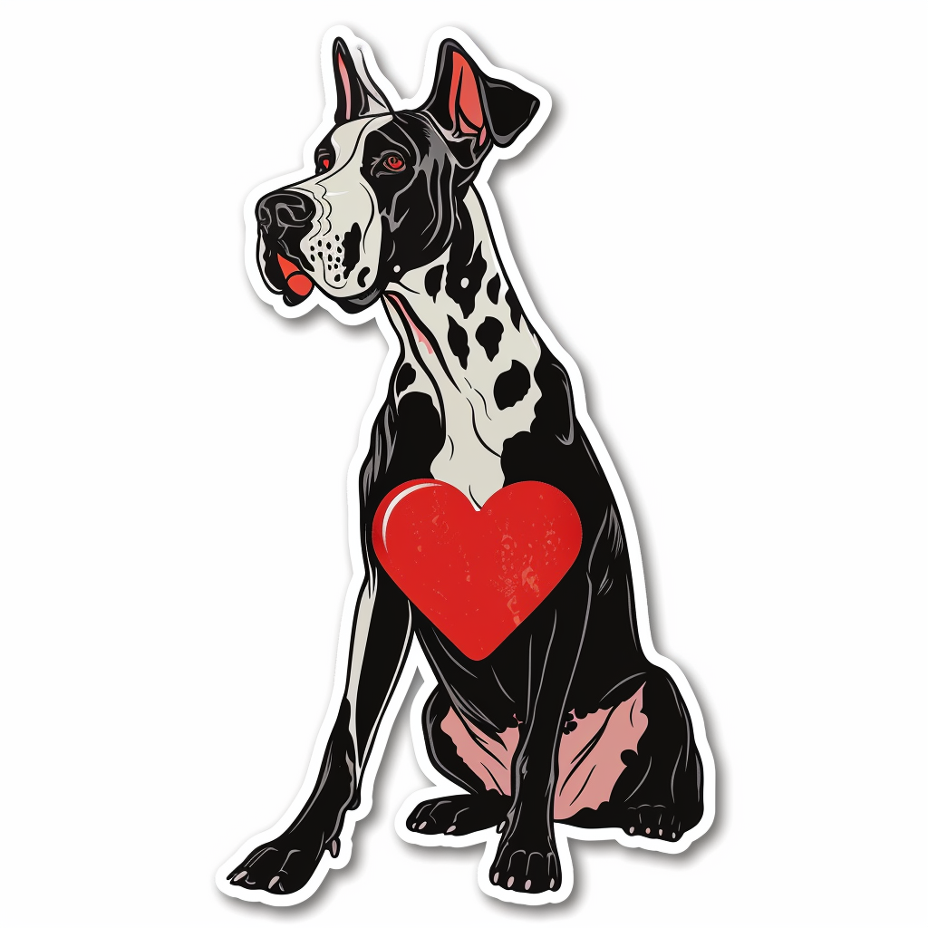 Great Dane Dog Expressive surreal Vinyl Decal Sticker for Car, Laptop, Tumbler and more # F022802