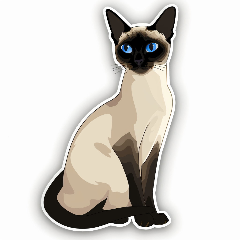 Siamese cat Vinyl Decal Sticker for Car, Laptop, Tumbler and more # F07933