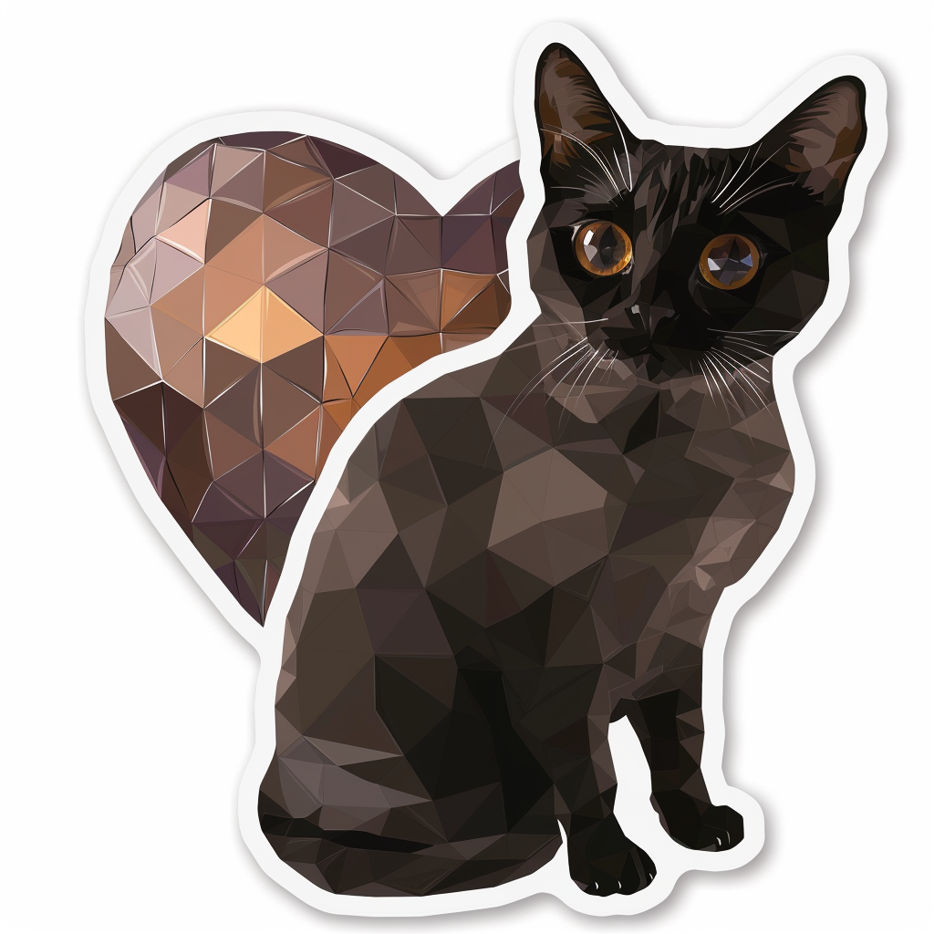 Burmese Cat heartcore Vinyl Decal Sticker for Car, Laptop, Tumbler and more # F011024