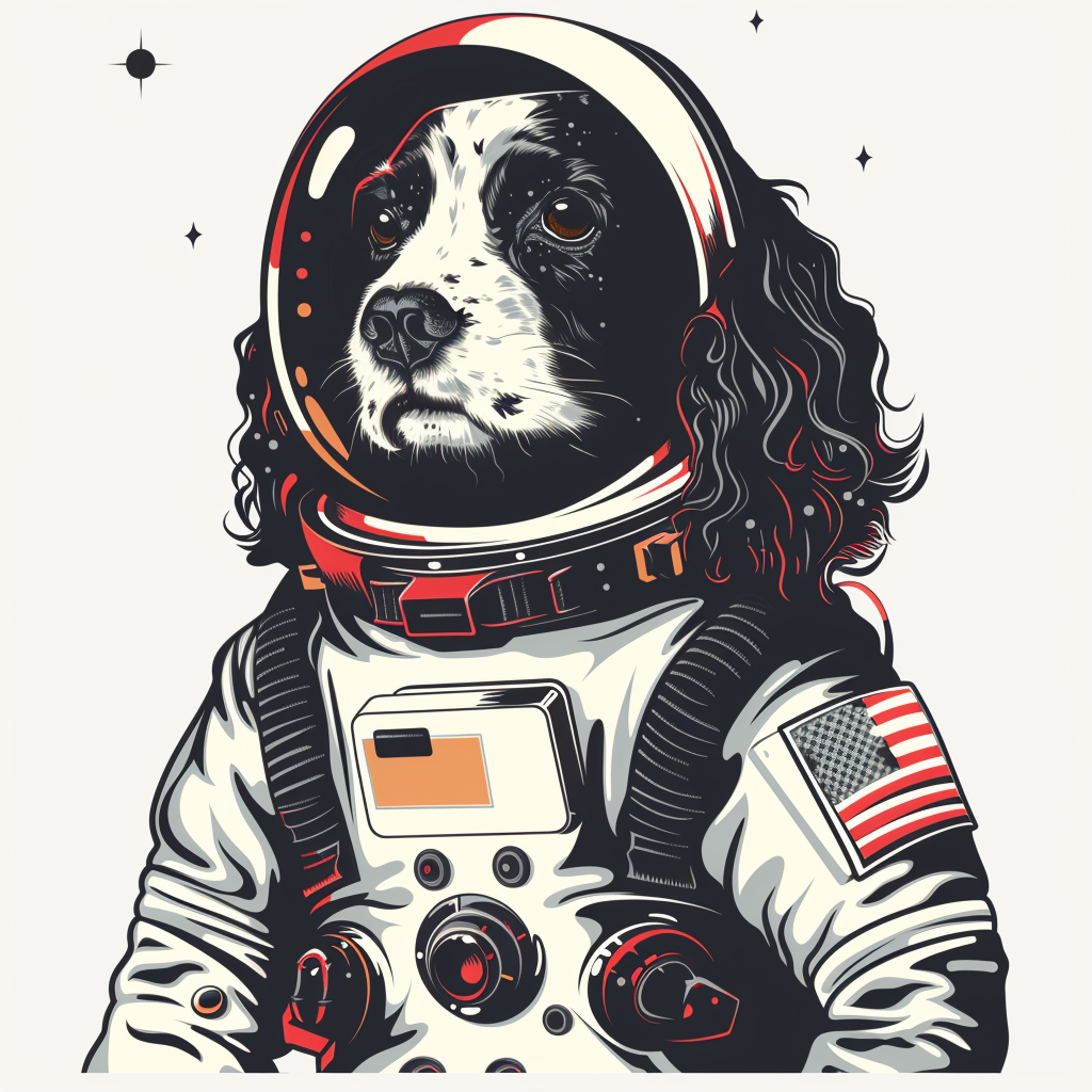 Sticker of a Cocker Spaniel Dog astronaut majestic Expressive surreal Vinyl Decal Sticker for Car, Laptop, Tumbler and more # F020190