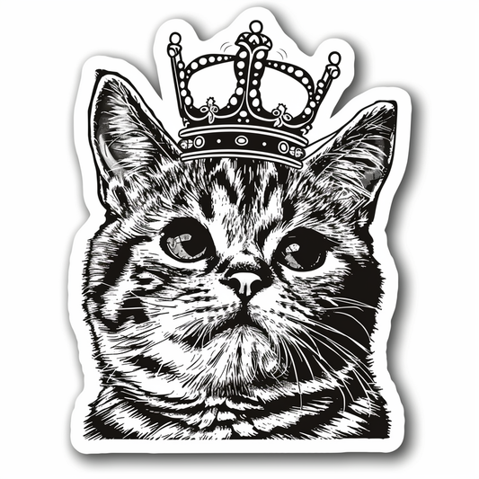 Sticker of an American Shorthair Cat majestic Expressive surreal Vinyl Decal Sticker for Car, Laptop, Tumbler and more # F019261