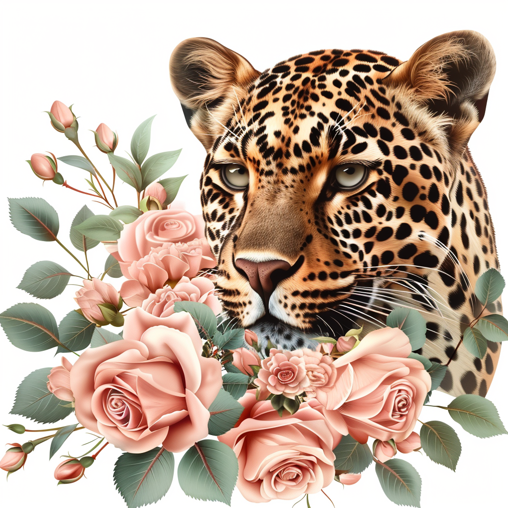 Leopard majestic Expressive surreal Vinyl Decal Sticker for Car, Laptop, Tumbler and more # F022589