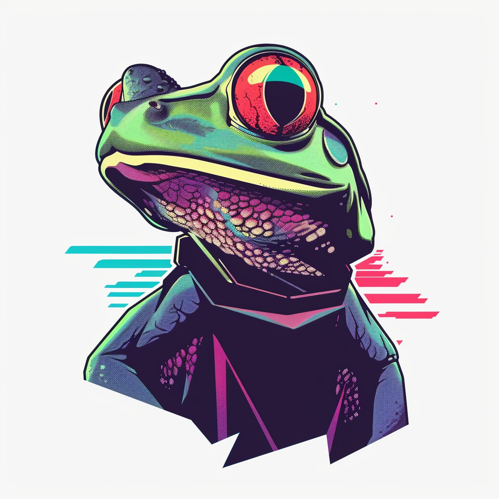 Sticker of a Frog cute and adorable Expressive surreal Vinyl Decal Sticker for Car, Laptop, Tumbler and more # F016752