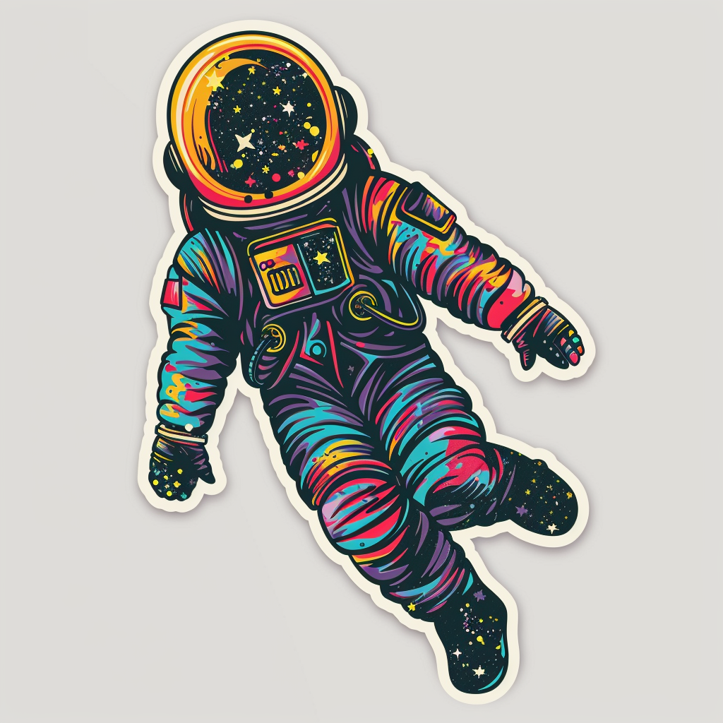 Sticker of a Astronaut majestic Expressive surreal Vinyl Decal Sticker for Car, Laptop, Tumbler and more # F016918