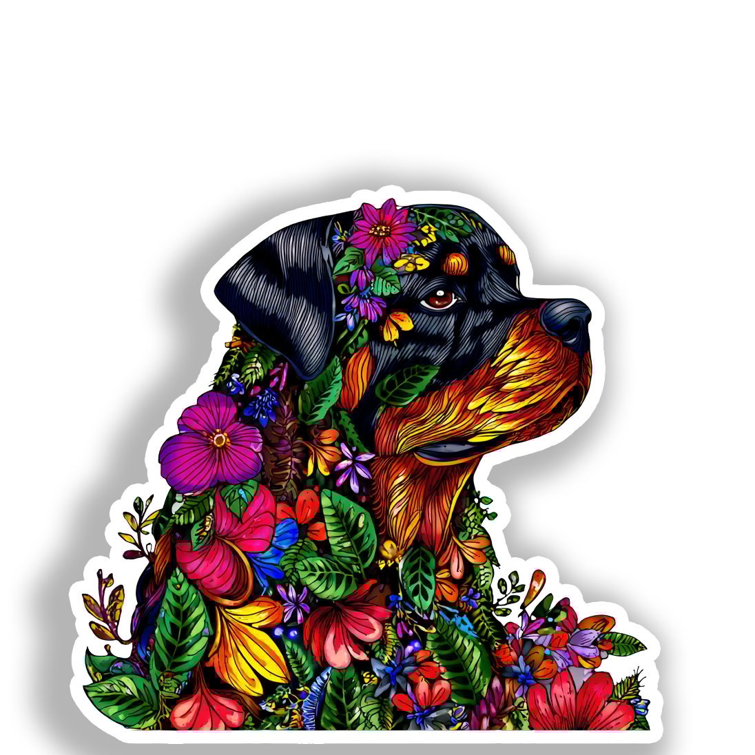 Rottweiler Dog Vinyl Decal Sticker for Car, Laptop, Tumbler and more # A017992-4" x 4"