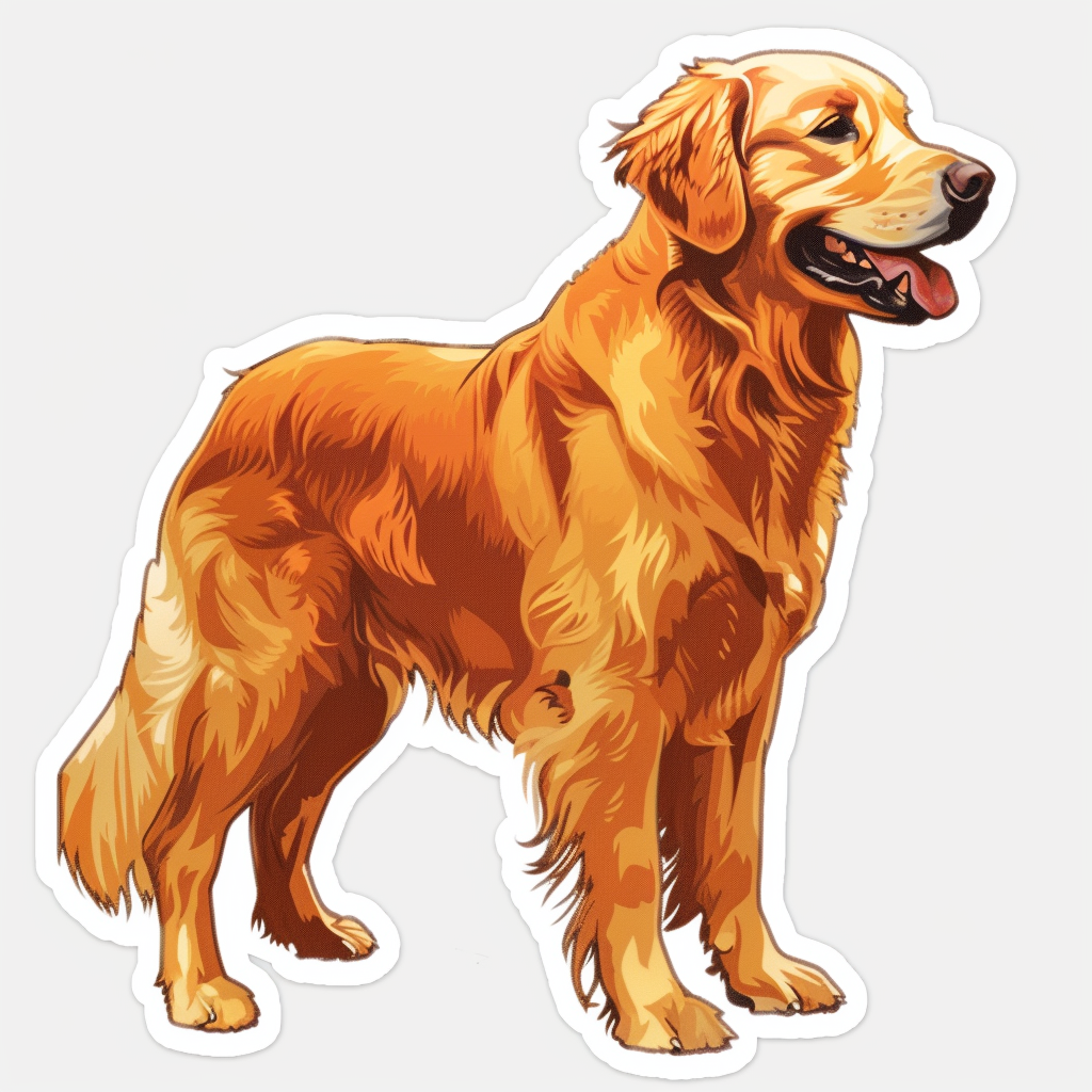 Golden Retriever Dog Vinyl Decal Sticker for Car, Laptop, Tumbler and more # F07360