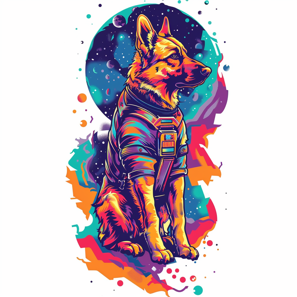 German Shepherd Dog astronaut Vinyl Decal Sticker for Car, Laptop, Tumbler and more # F011711