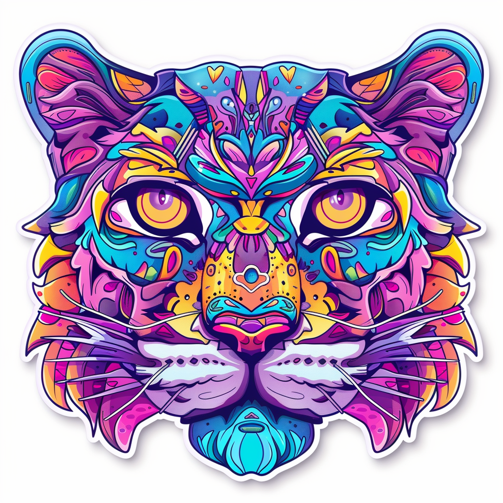 Leopard majestic Expressive surreal Vinyl Decal Sticker for Car, Laptop, Tumbler and more # F022578