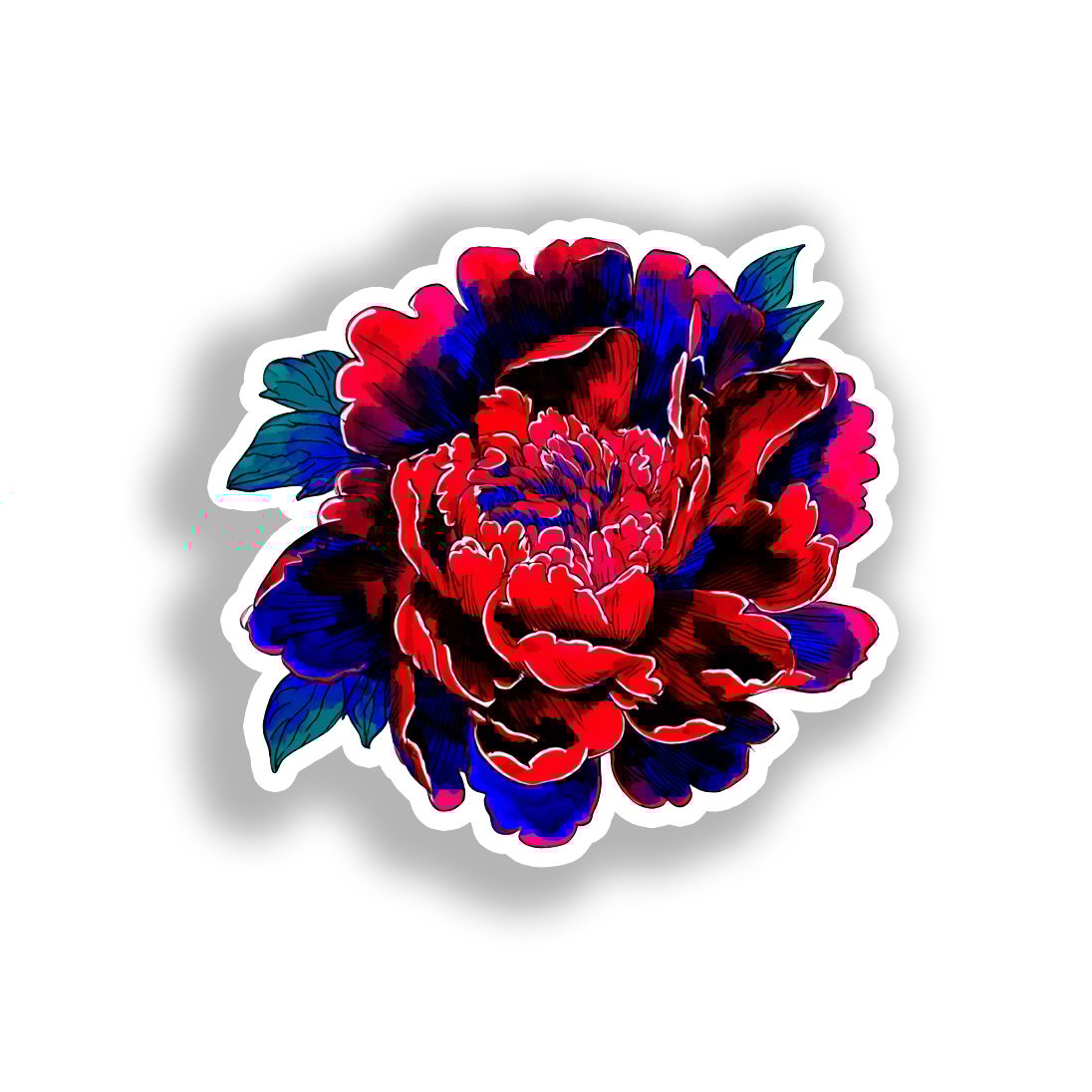Peony Flower Vinyl Decal Sticker for Car, Laptop, Tumbler and more # A019300-4" x 4"