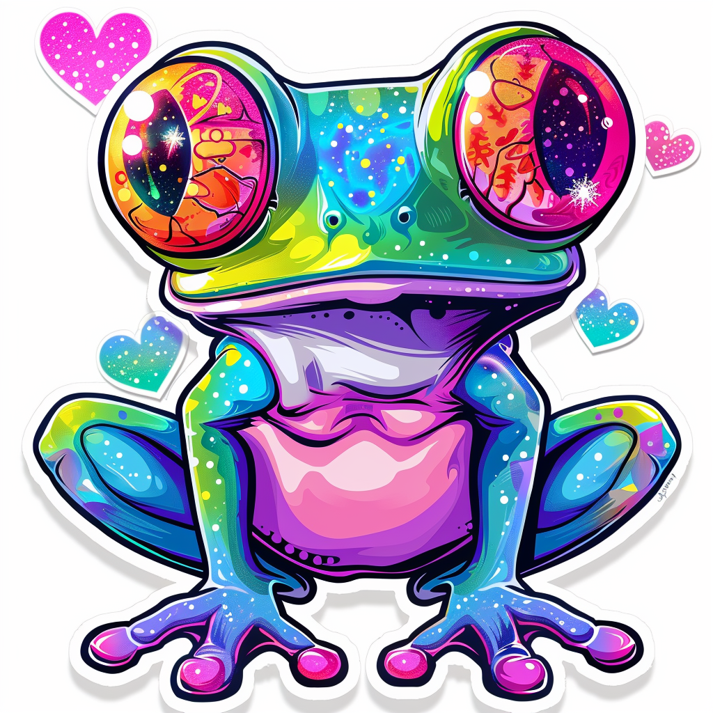 Sticker of a Frog majestic Expressive surreal Vinyl Decal Sticker for Car, Laptop, Tumbler and more # F015907