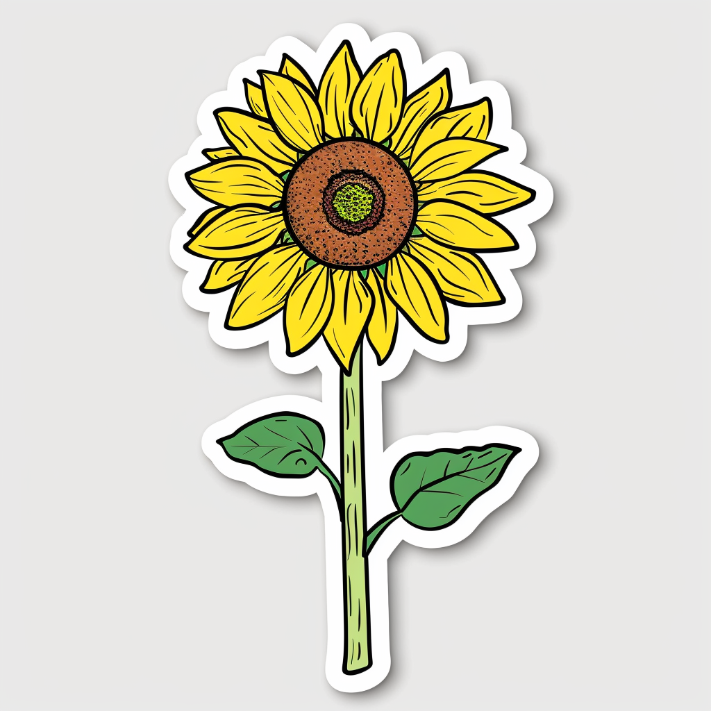 Sunflower flower majestic Expressive surreal Vinyl Decal Sticker for Car, Laptop, Tumbler and more # F023121