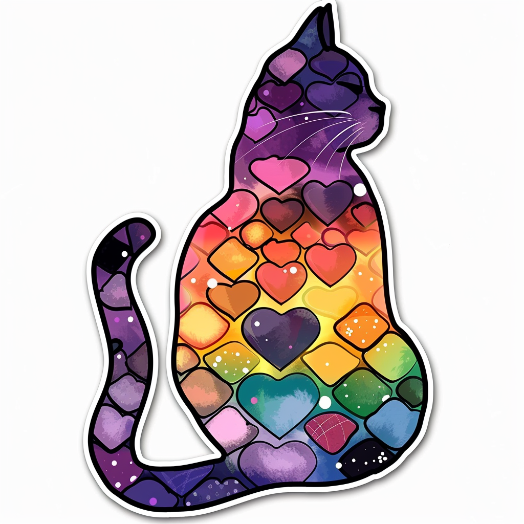 American Shorthair Cat majestic Expressive surreal Vinyl Decal Sticker for Car, Laptop, Tumbler and more # F018806