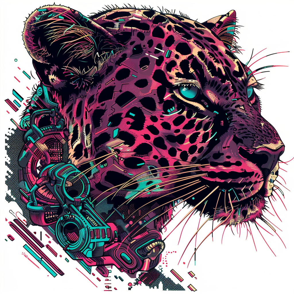 Leopard majestic Expressive surreal Vinyl Decal Sticker for Car, Laptop, Tumbler and more # F022543