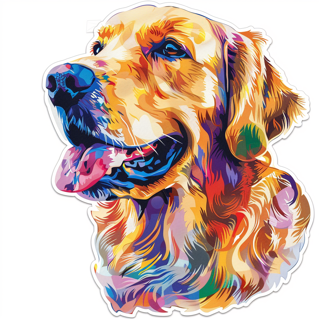 Golden Retriever Dog Vinyl Decal Sticker for Car, Laptop, Tumbler and more # F010560