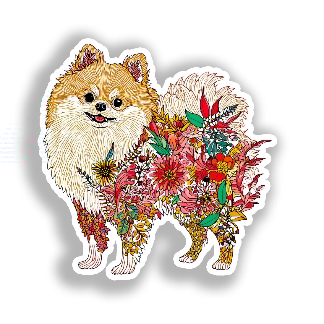 Pomeranian Dog Vinyl Decal Sticker for Car, Laptop, Tumbler and more # A017285-4" x 4"
