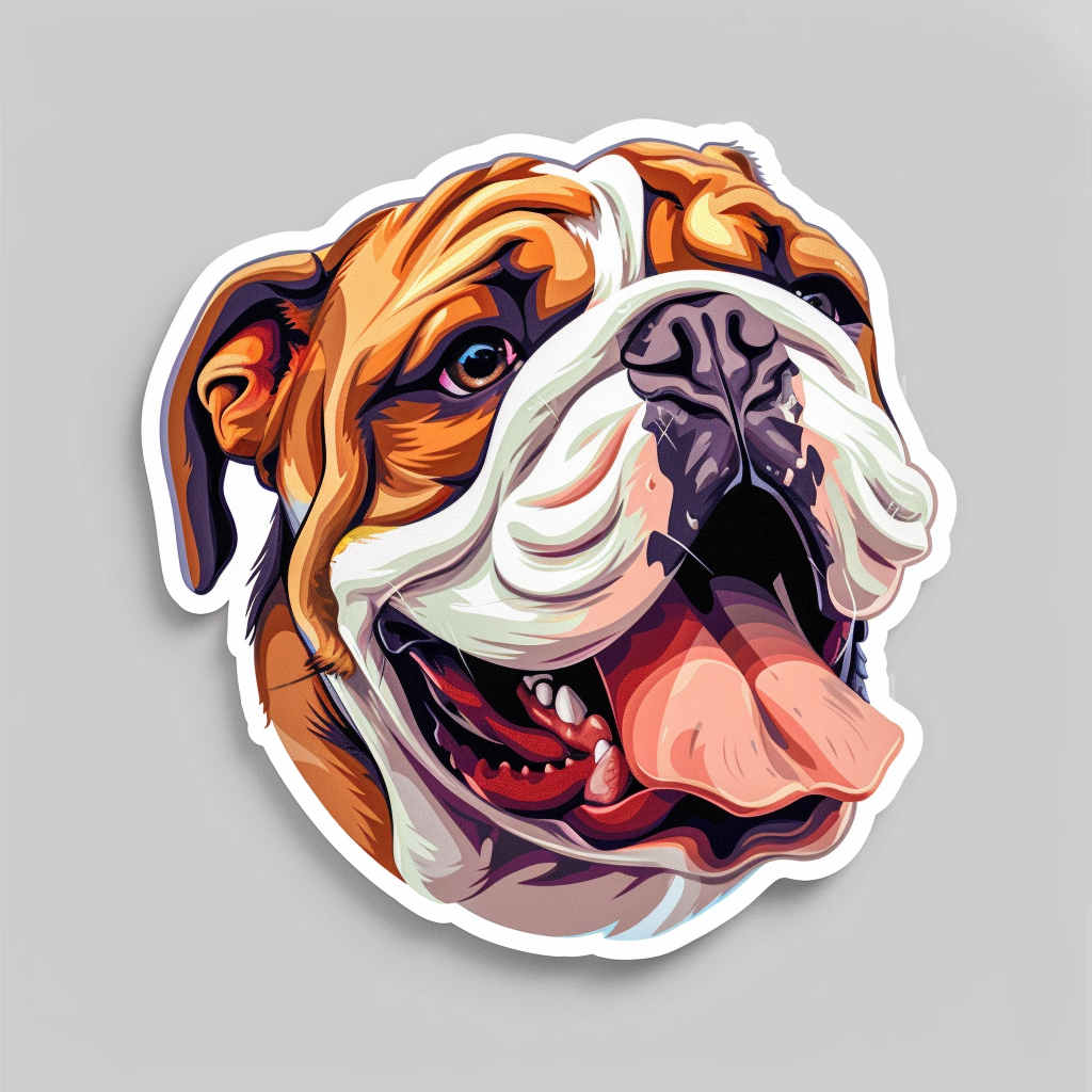 Bulldog Dog majestic Expressive surreal Vinyl Decal Sticker for Car, Laptop, Tumbler and more # F017334