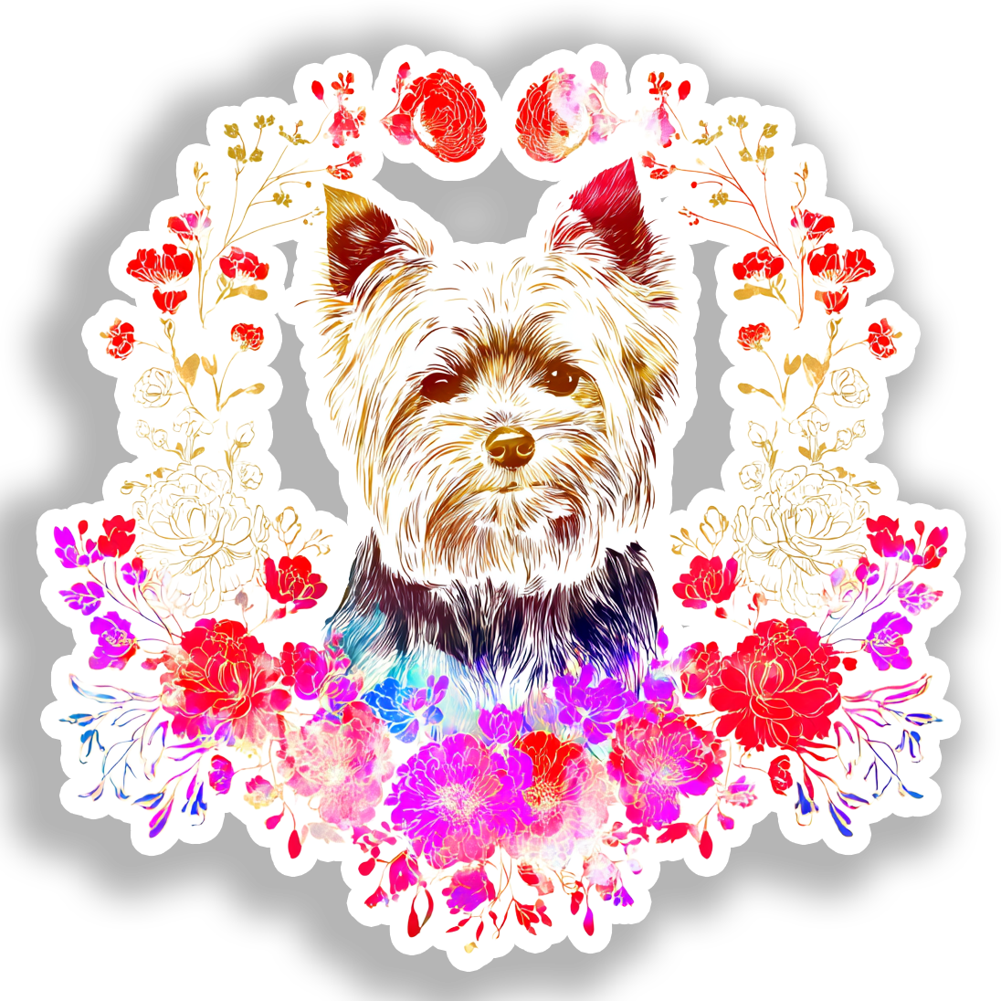 Yorkshire Terrier Dog Vinyl Decal Sticker for Car, Laptop, Tumbler and more # A017110-4" x 4"