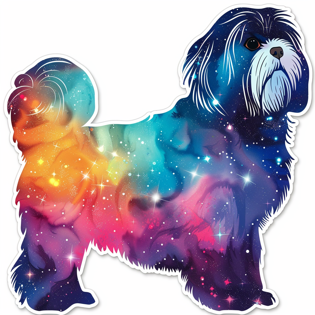 Adorable Shih Tzu Dog Expressive surreal Vinyl Decal Sticker for Car, Laptop, Tumbler and more # F018266