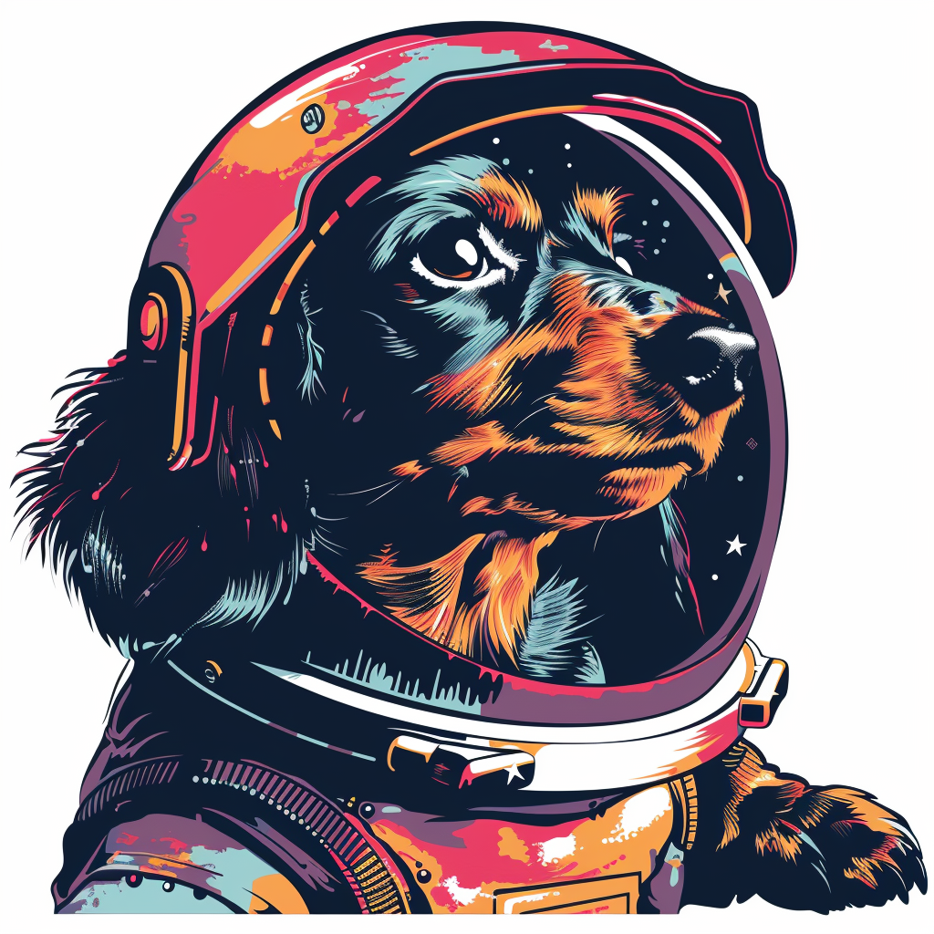 Dachshund Dog astronaut Vinyl Decal Sticker for Car, Laptop, Tumbler and more # F013186