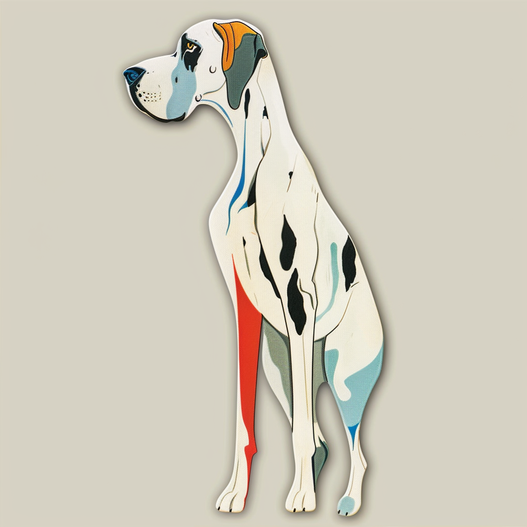 Adorable Great Dane Dog Expressive surreal Vinyl Decal Sticker for Car, Laptop, Tumbler and more # F017942
