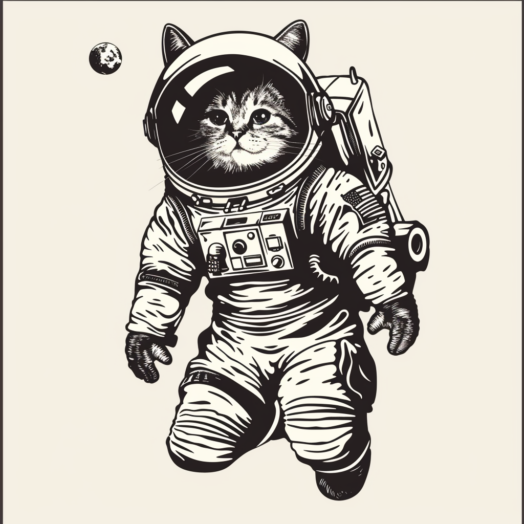 American Shorthair Cat majestic Expressive surreal Vinyl Decal Sticker for Car, Laptop, Tumbler and more # F019815-4" x 4"
