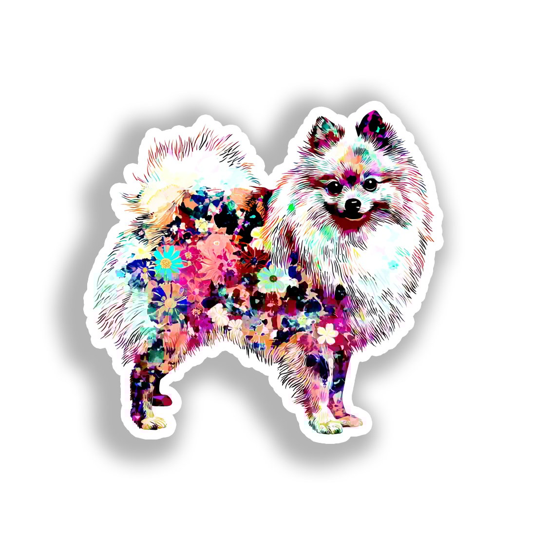 Pomeranian Dog Vinyl Decal Sticker for Car, Laptop, Tumbler and more # A017514-4" x 4"