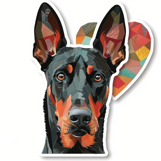 Doberman Pinscher Dog majestic Expressive surreal Vinyl Decal Sticker for Car, Laptop, Tumbler and more # F019536-4" x 4"