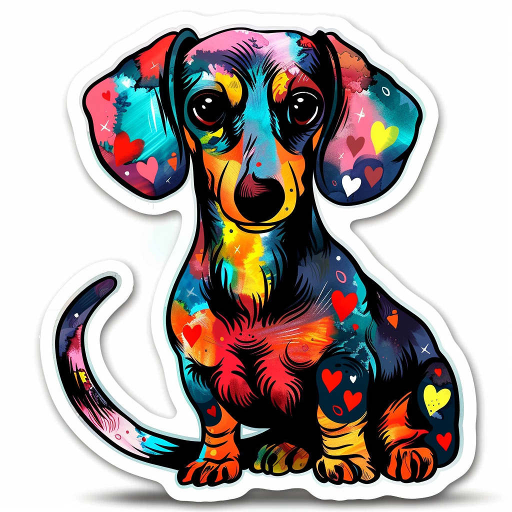 Dachshund Dog Heartcore Vinyl Decal Sticker for Car, Laptop, Tumbler and more # F012841