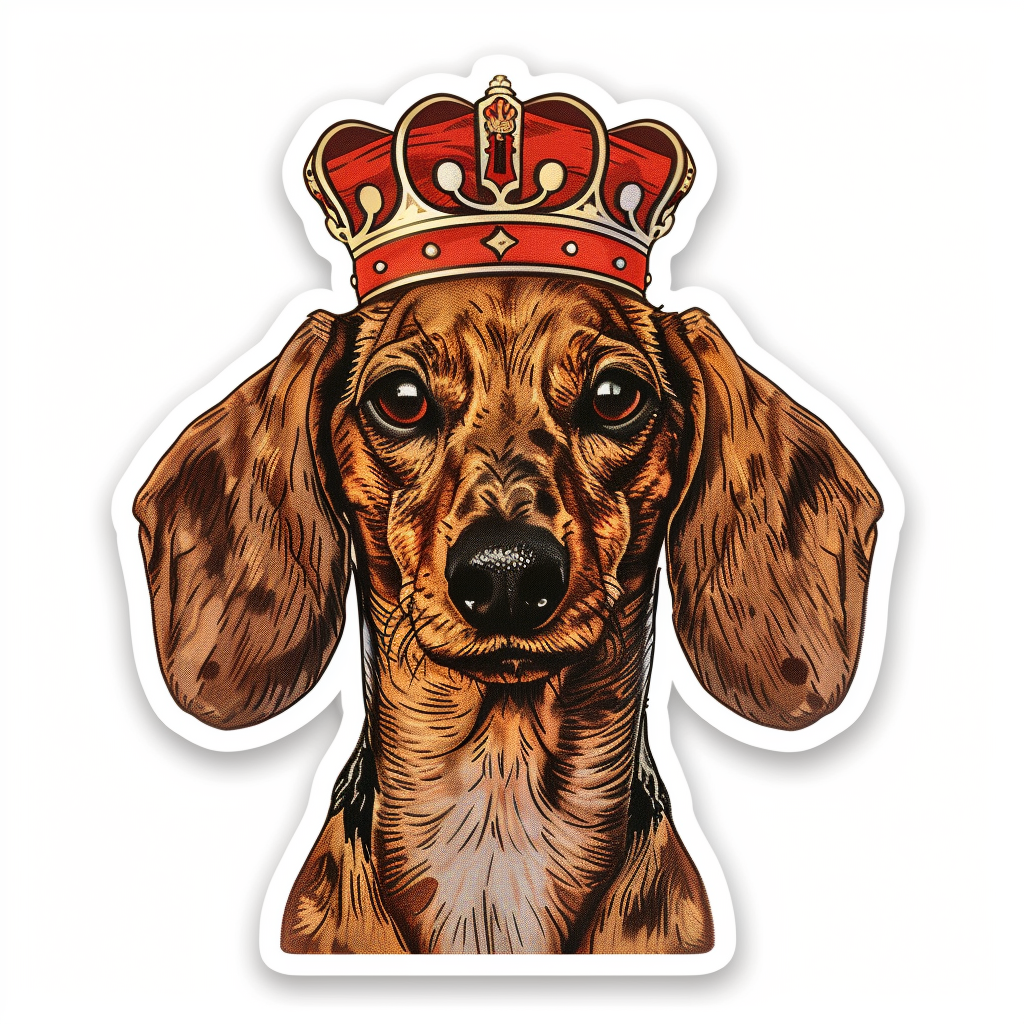 Dachshund Dog crowned Vinyl Decal Sticker for Car, Laptop, Tumbler and more # F013138