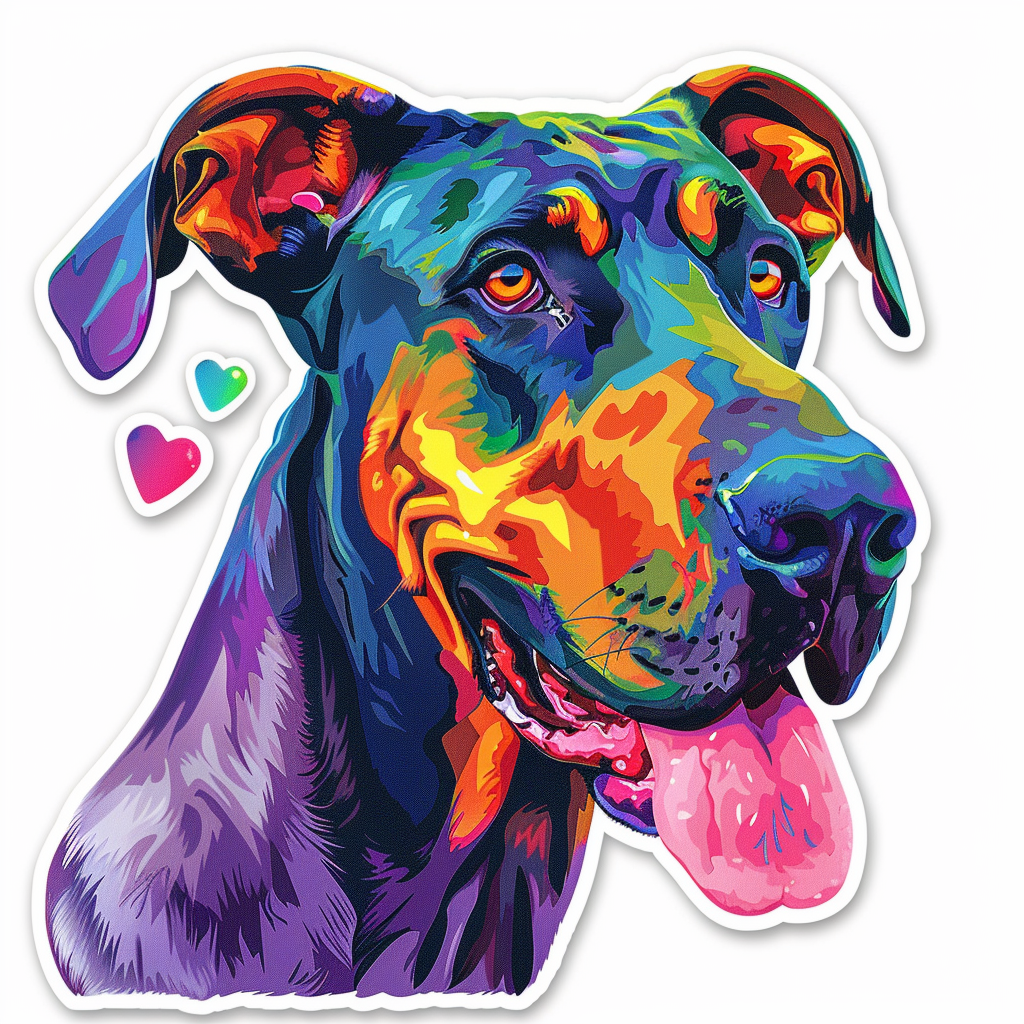 Great Dane Dog Expressive surreal Vinyl Decal Sticker for Car, Laptop, Tumbler and more # F022810