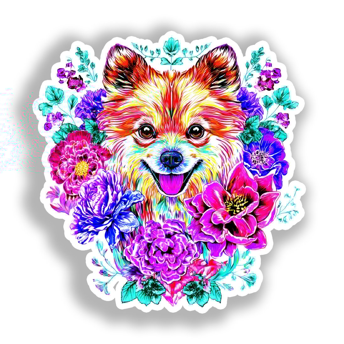 Pomeranian Dog Vinyl Decal Sticker for Car, Laptop, Tumbler and more # A017319-4" x 4"