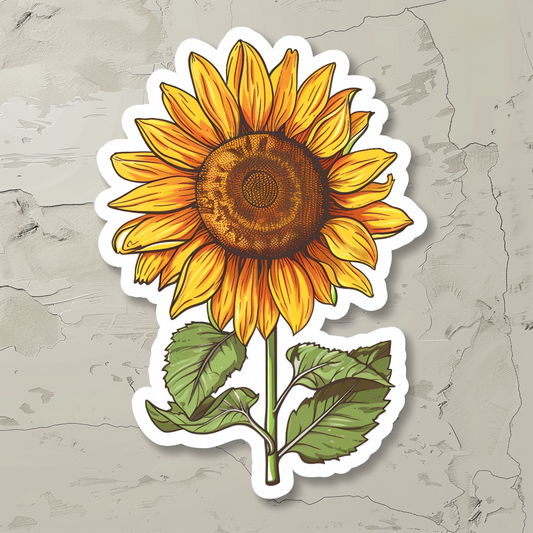 Sunflower flower majestic Expressive surreal Vinyl Decal Sticker for Car, Laptop, Tumbler and more # F023034