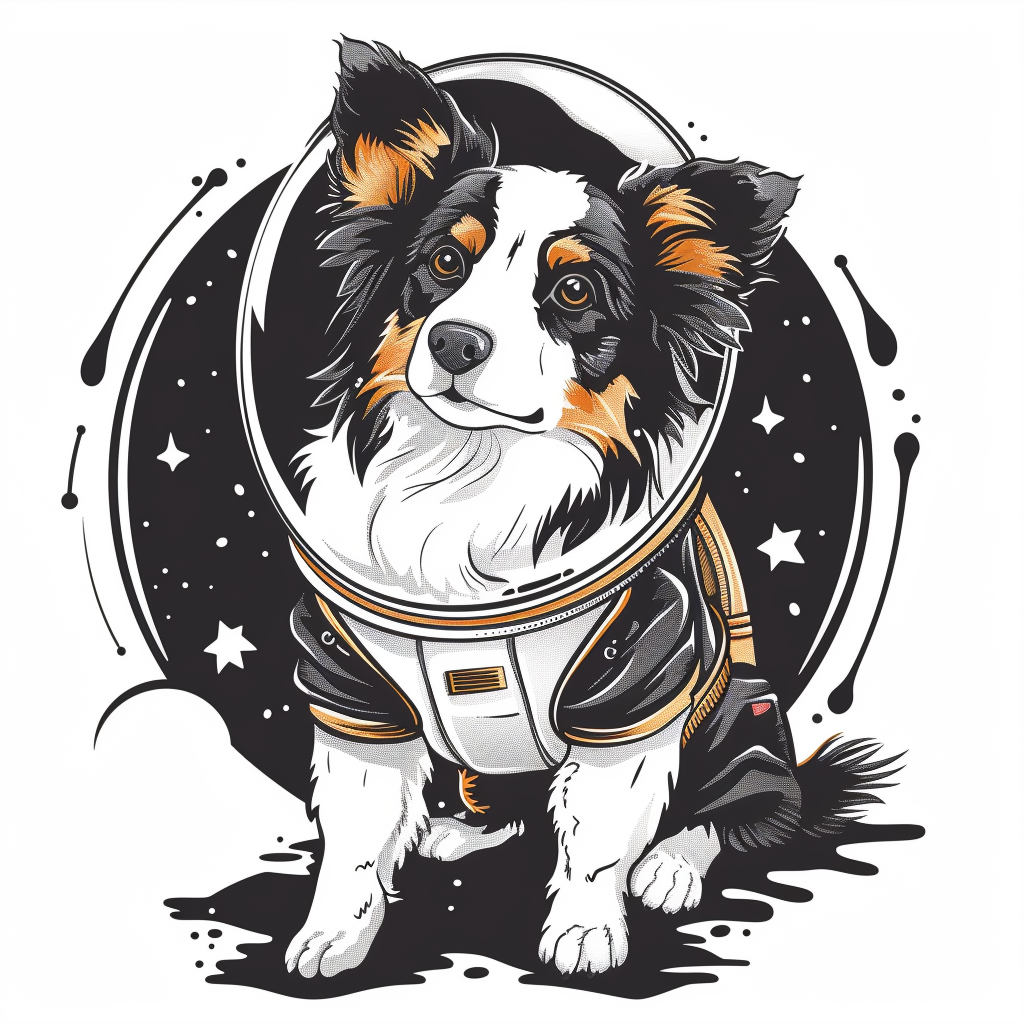 Border Collie Dog majestic Expressive surreal Vinyl Decal Sticker for Car, Laptop, Tumbler and more # F021761-4" x 4"