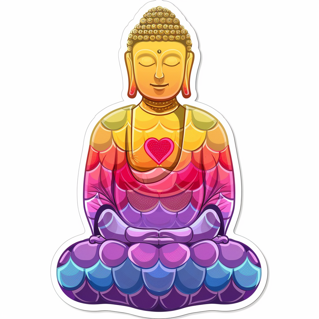 Sticker of a Buddha majestic Expressive surreal Vinyl Decal Sticker for Car, Laptop, Tumbler and more # F017243