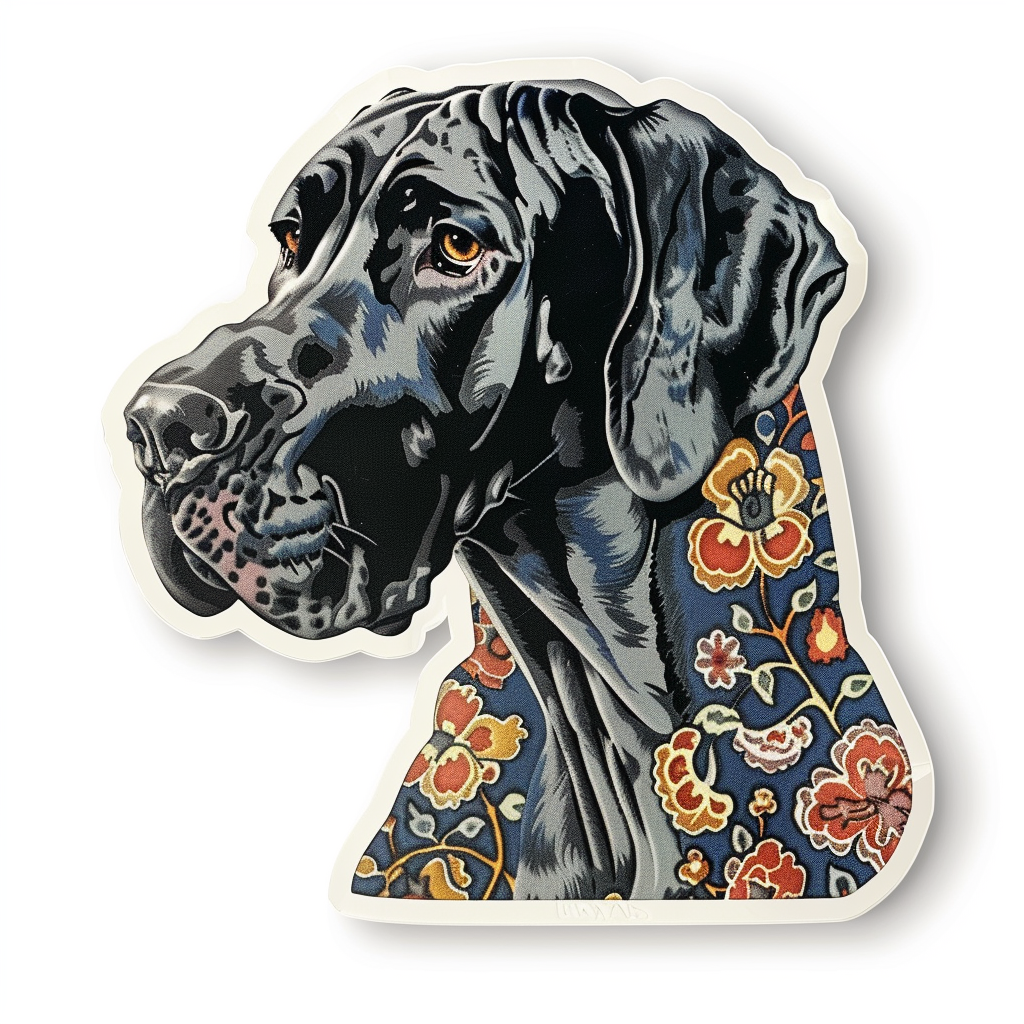 Great Dane Dog Expressive surreal Vinyl Decal Sticker for Car, Laptop, Tumbler and more # F022815