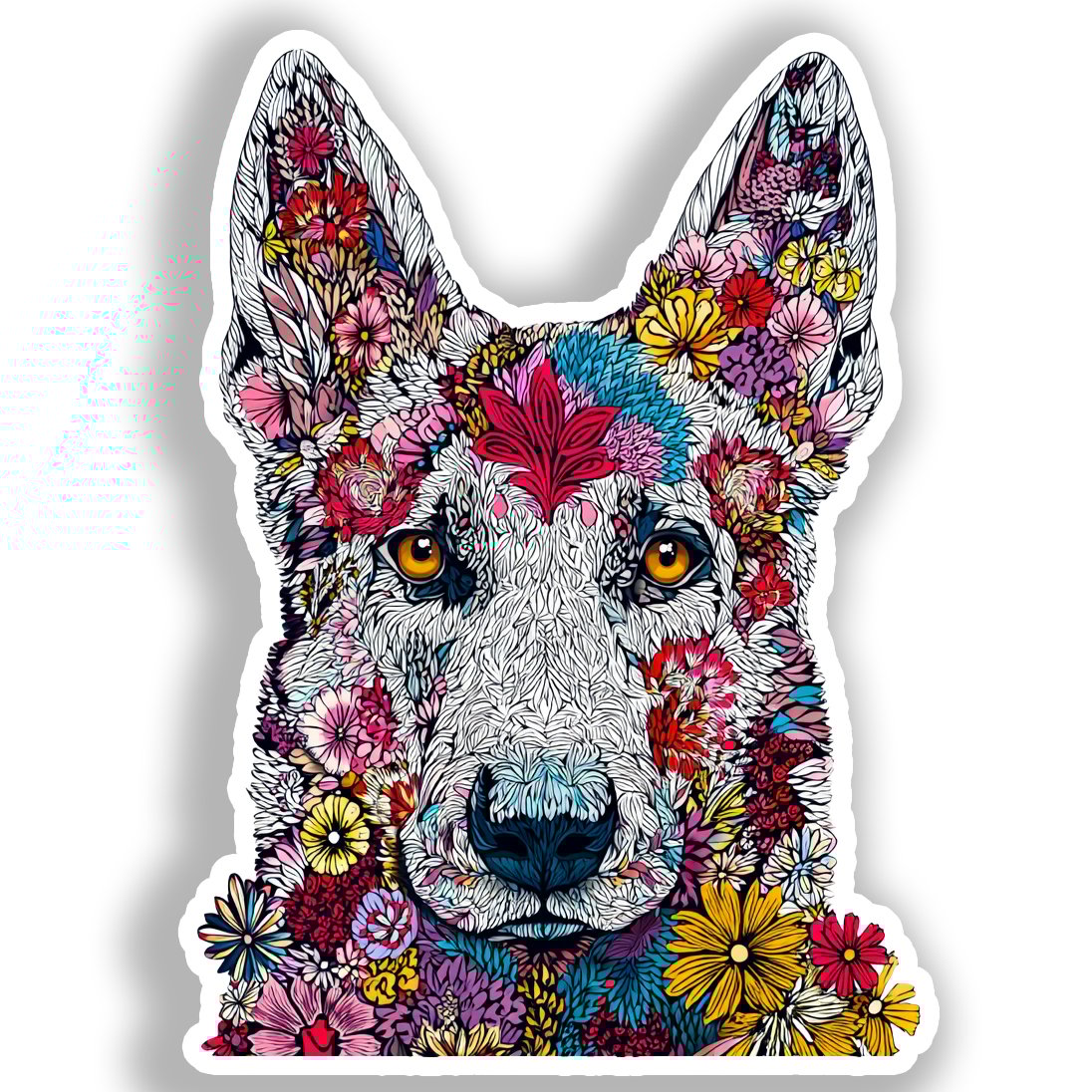 German Shepherd Dog Vinyl Decal Sticker for Car, Laptop, Tumbler and more # A019568-4" x 4"
