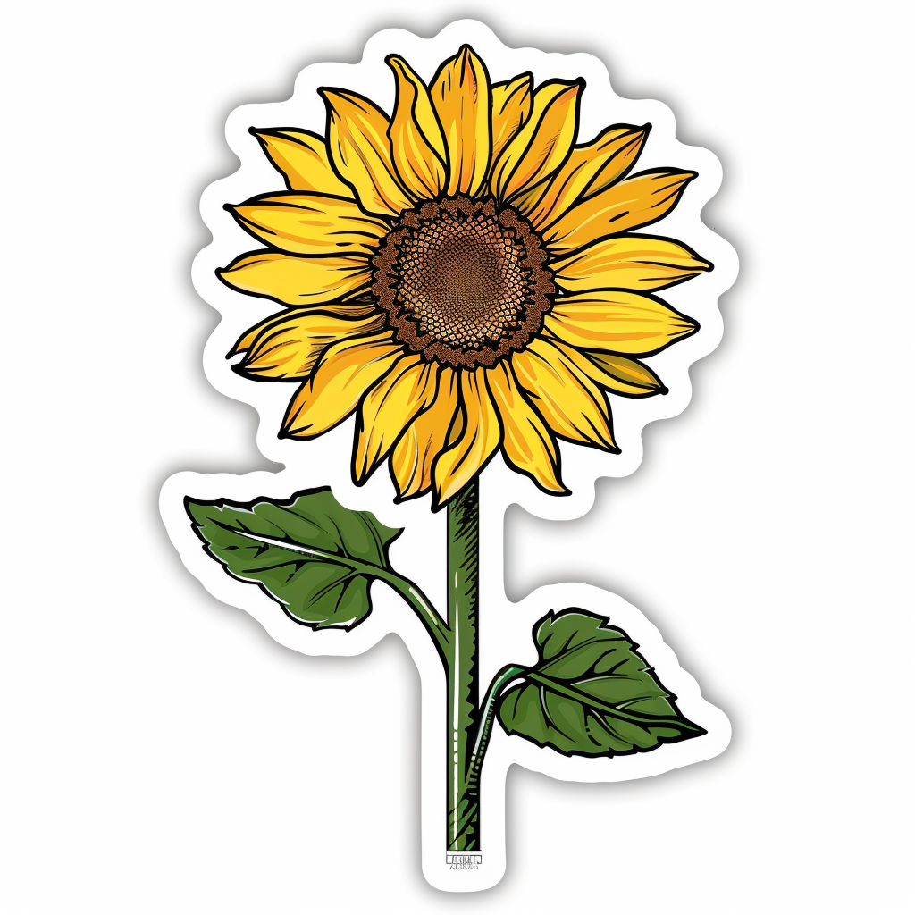 Sunflower flower majestic Expressive surreal Vinyl Decal Sticker for Car, Laptop, Tumbler and more # F023020