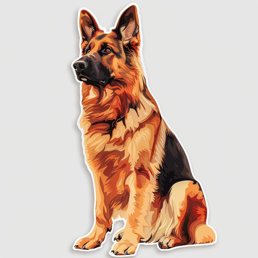 German Shepherd Dog Vinyl Decal Sticker for Car, Laptop, Tumbler and more # F011704