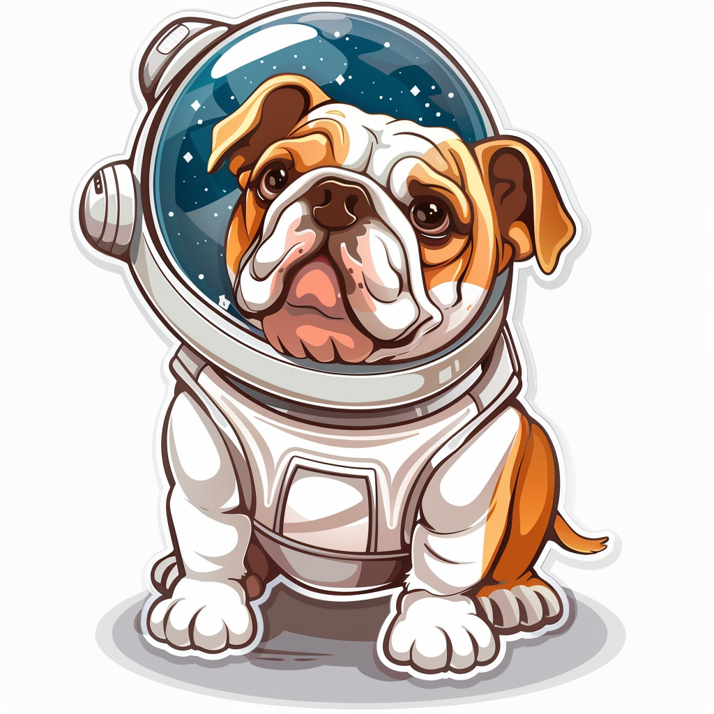 Bulldog Dog majestic Expressive surreal Vinyl Decal Sticker for Car, Laptop, Tumbler and more # F017706